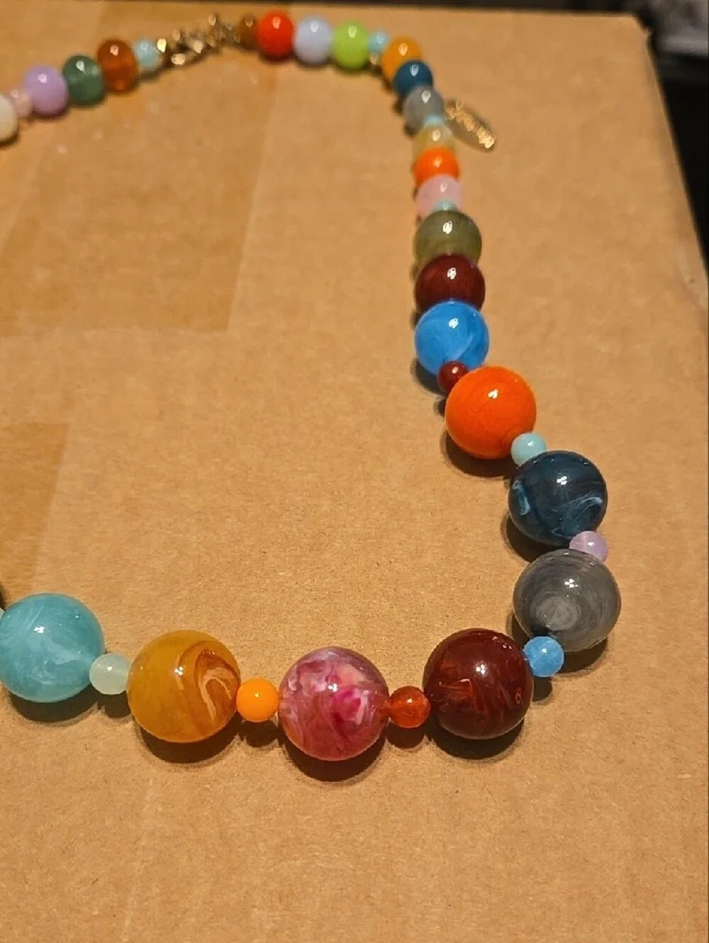 NWT PLUNDER Multicolor Beaded Statement Necklace - Colorful Gemstone Look